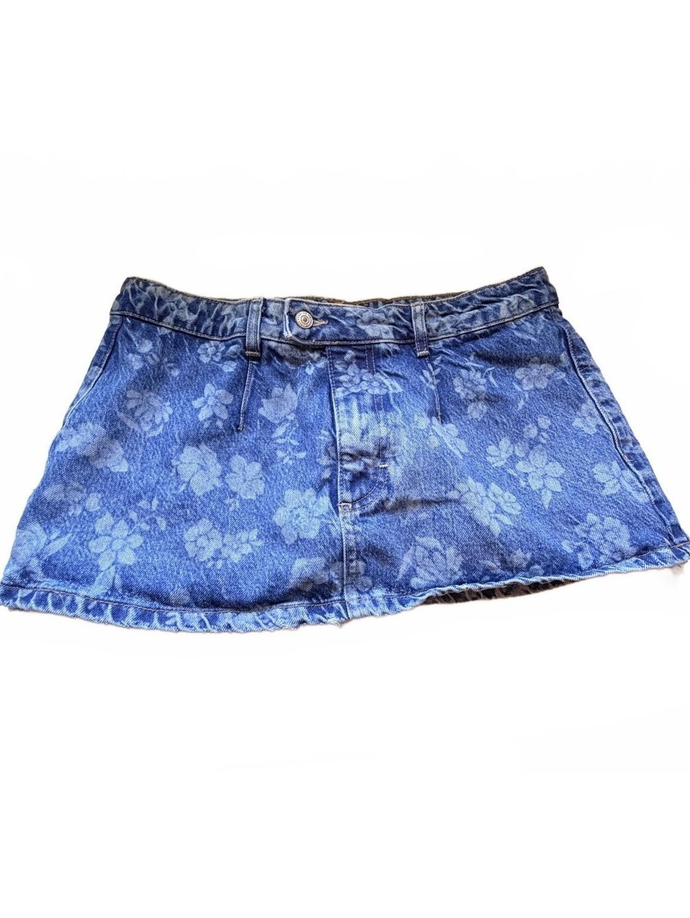 We The Free Free People Floral Denim Skort Size 31 Boho Festival